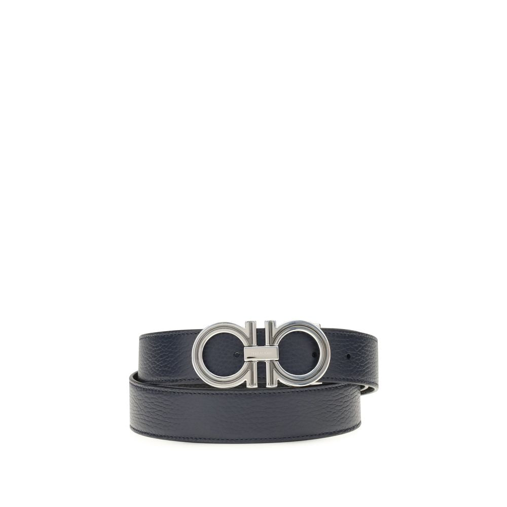 Ferragamo Blauwe Kalfsleren Bos Taurus Riem