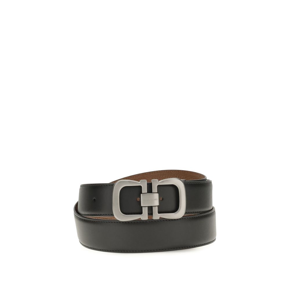 Ferragamo Zwarte Kalfsleren Bos Taurus Normale Riem