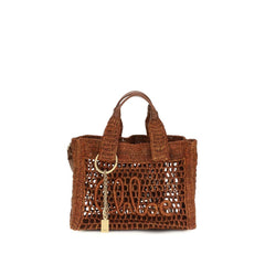 Chloé Brown Raffia Schoudertas