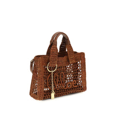 Chloé Brown Raffia Schoudertas