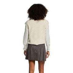 Morgan De Toi Beige Mouwloze Polyester Trui