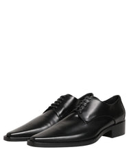 Dolce & Gabbana Black Leather Lace Up Derby Dress Shoes