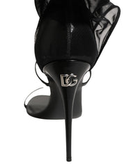 Dolce & Gabbana Black Stiletto Sandals Socks High Boots Shoes