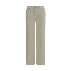 7FOR Beige Cotton Straight-Leg Jeans