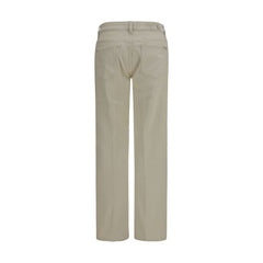 7FOR Beige Cotton Straight-Leg Jeans