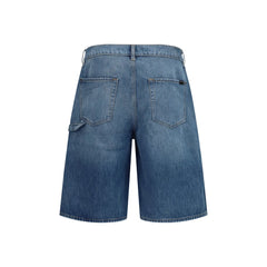 7FOR Blauwe Katoenen Bermudashorts