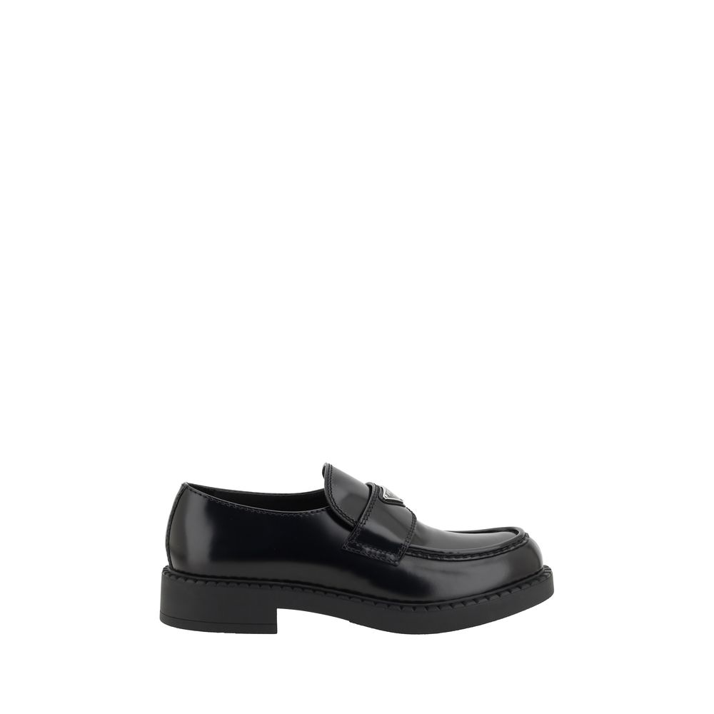 Prada Zwarte Kalfsleren Bos Taurus Platform Instappers
