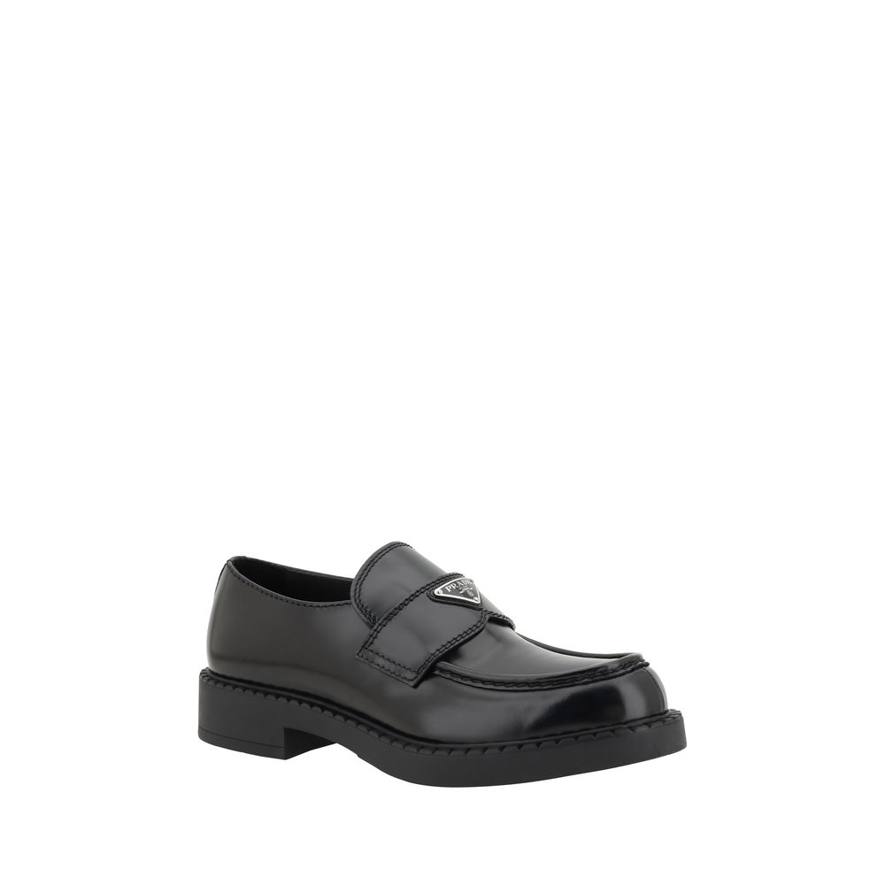 Prada Zwarte Kalfsleren Bos Taurus Platform Instappers