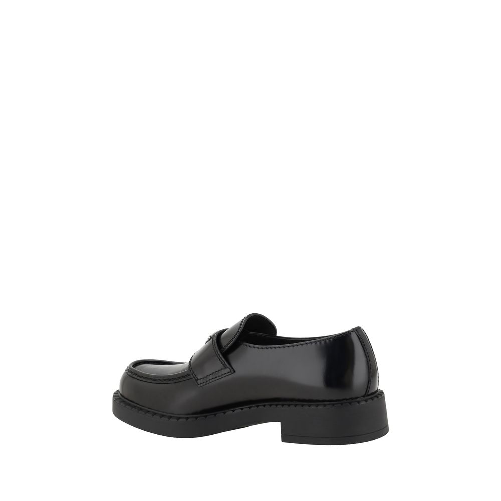 Prada Zwarte Kalfsleren Bos Taurus Platform Instappers