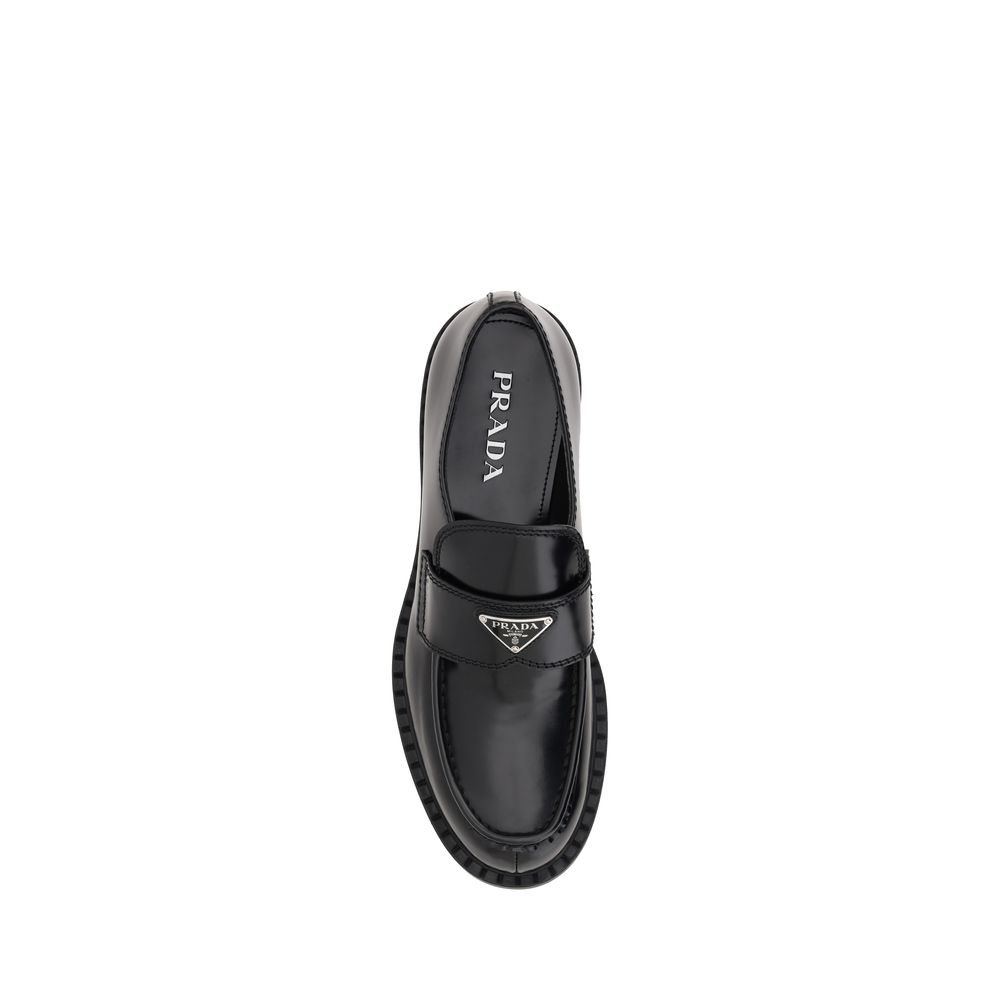 Prada Zwarte Kalfsleren Bos Taurus Platform Instappers