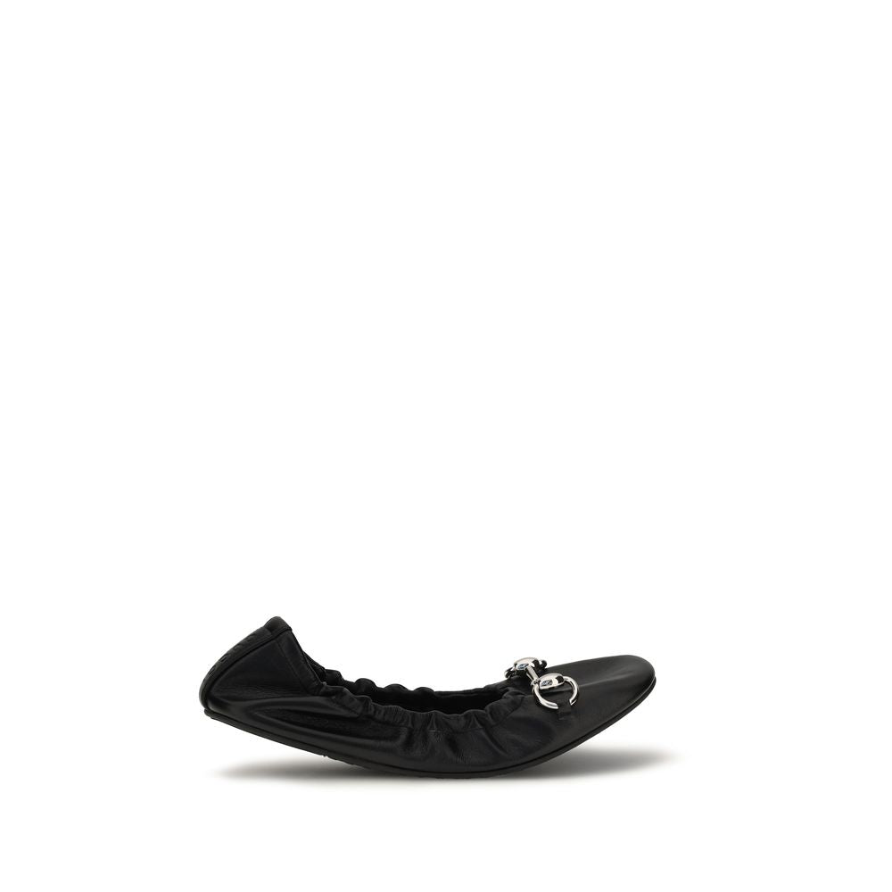Gucci Zwarte Kalfsleren Bos Taurus Ballerina's