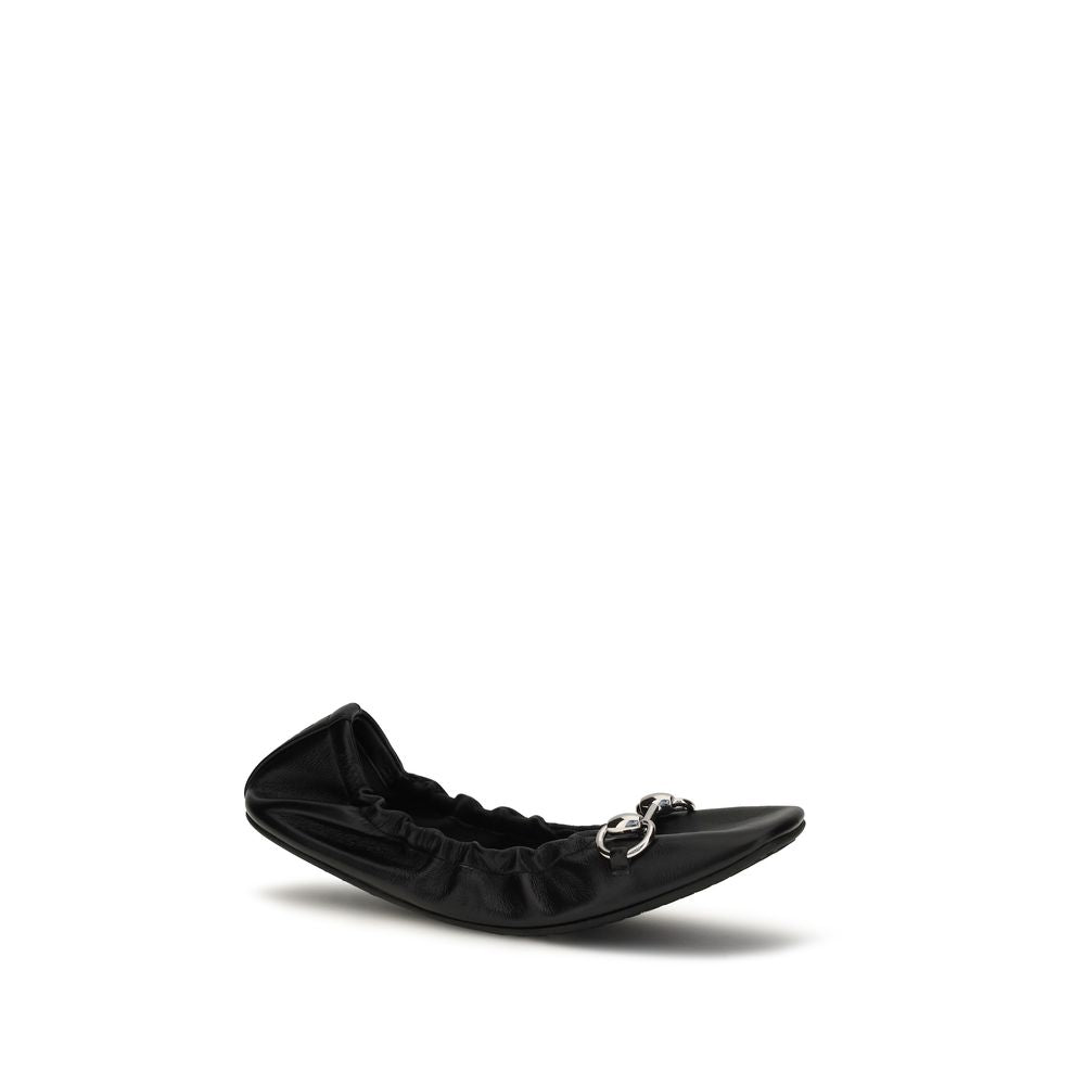 Gucci Zwarte Kalfsleren Bos Taurus Ballerina's
