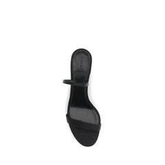 The Row Black Calf Leather Bos Taurus Strap-On Sandals
