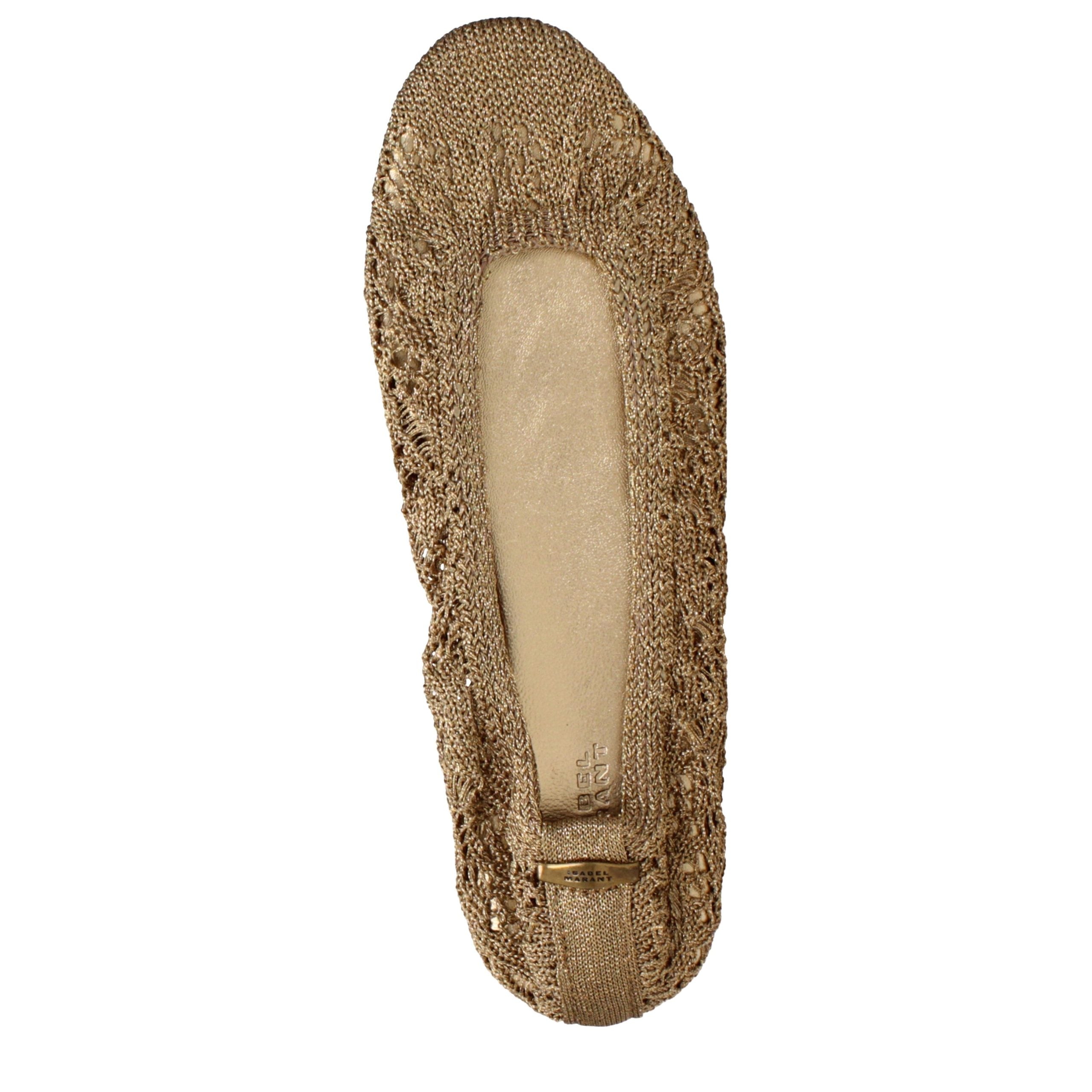 Isabel Marant gouden stoffen ballerina's
