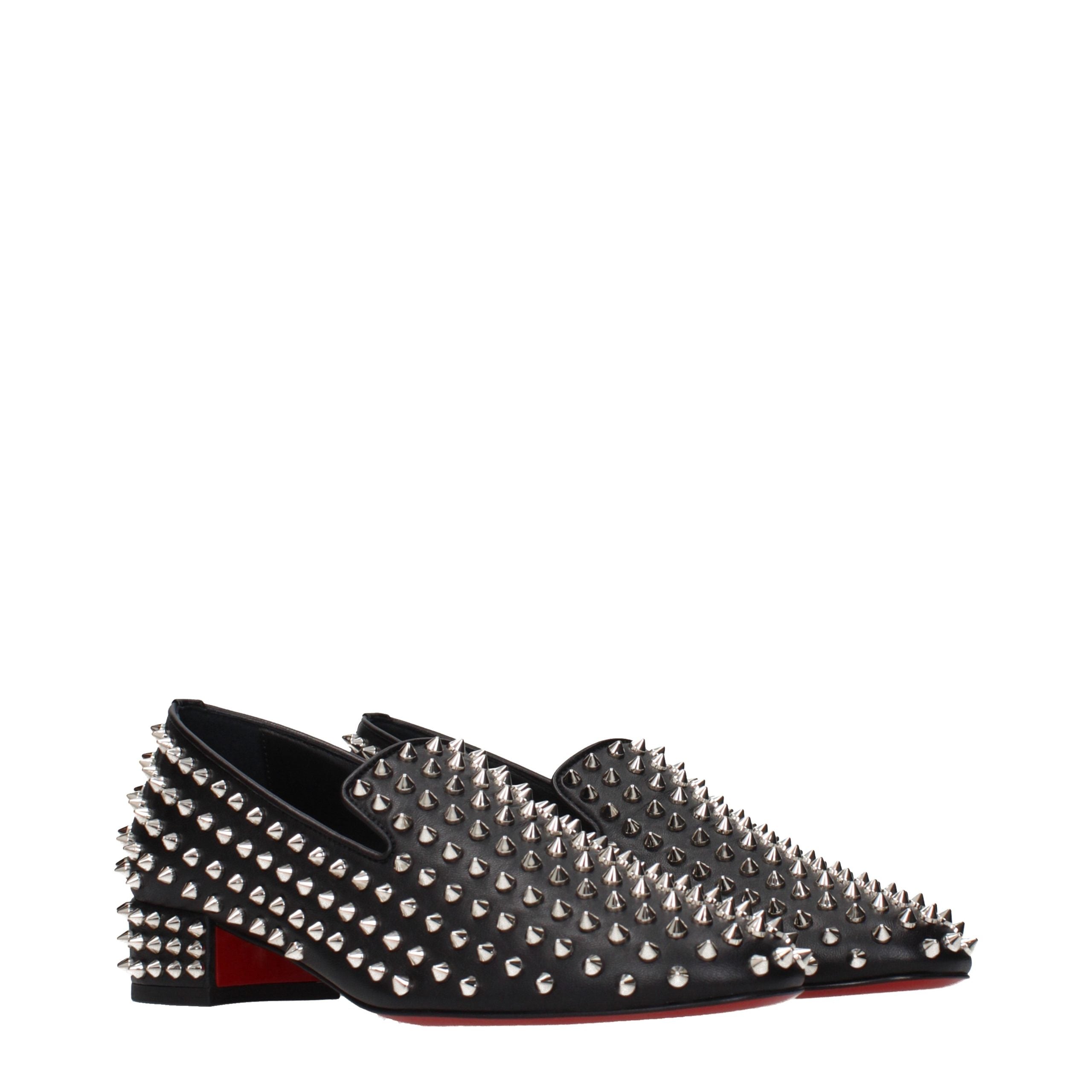 Christian Louboutin Zwarte Leren Instappers