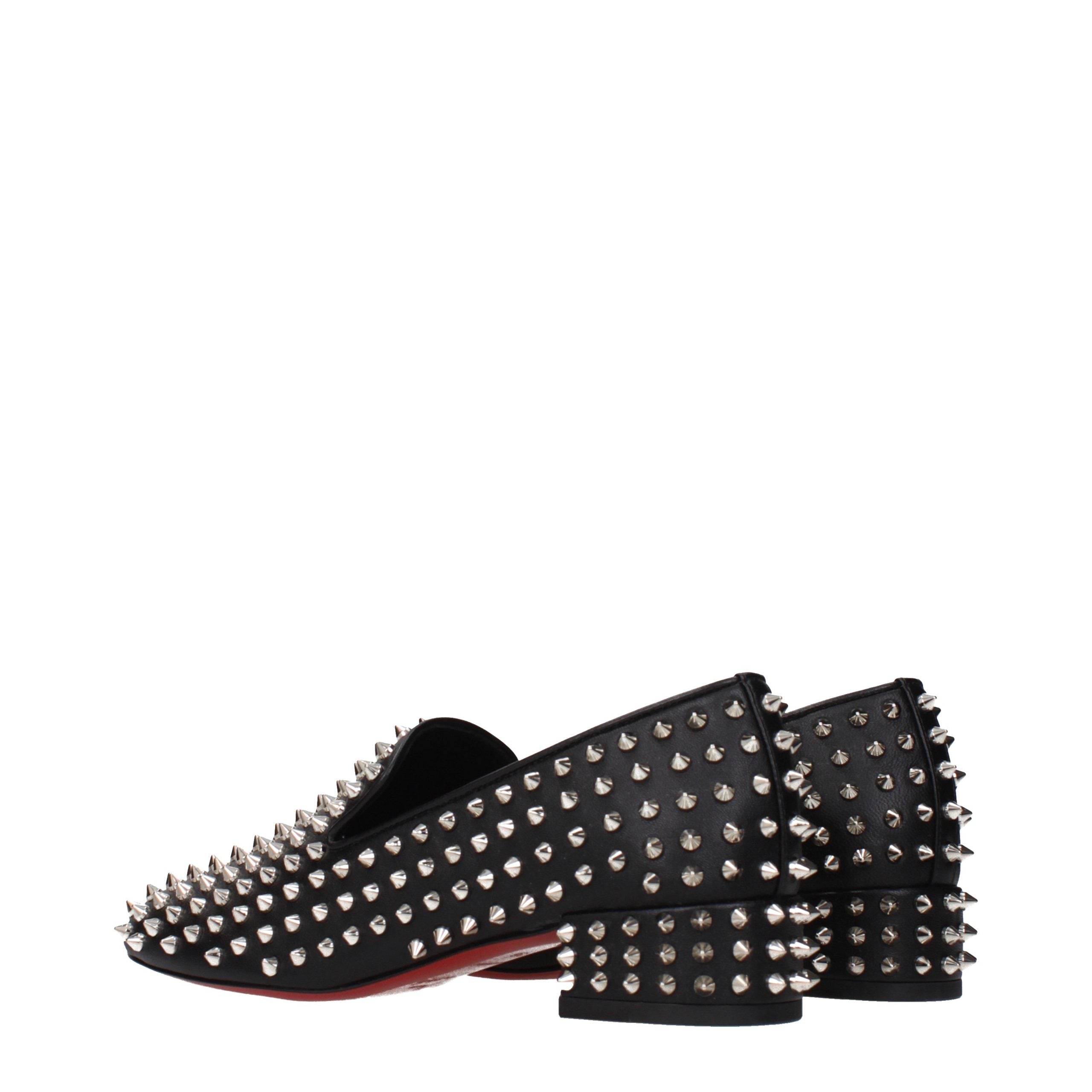 Christian Louboutin Zwarte Leren Instappers