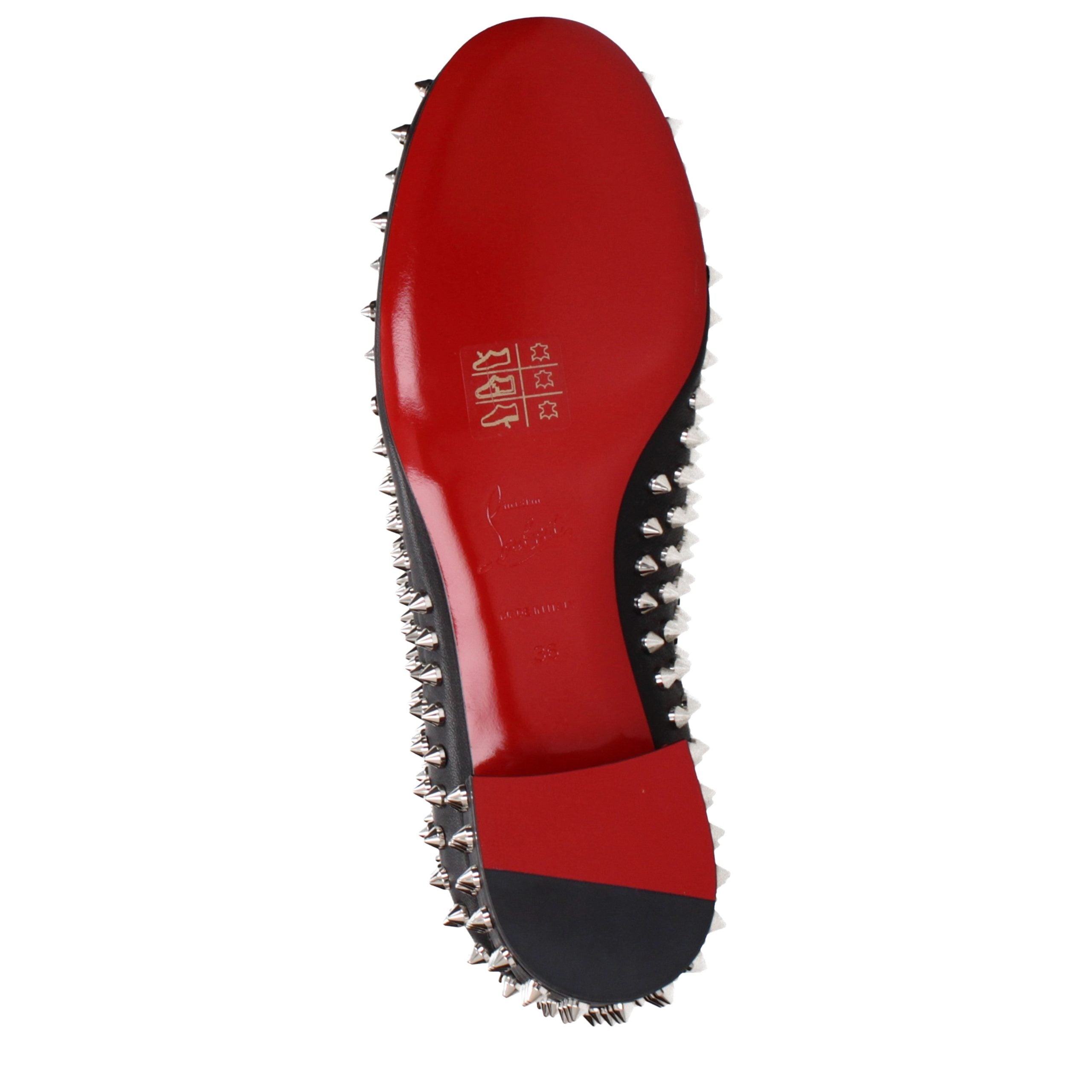 Christian Louboutin Zwarte Leren Instappers