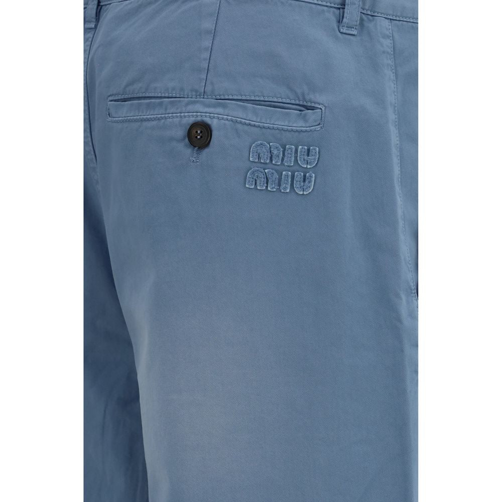 Miu Miu blauwe katoenen casual broek