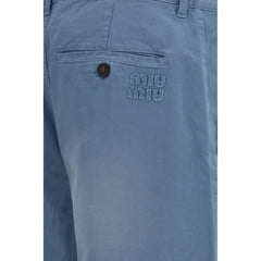 Miu Miu blauwe katoenen casual broek