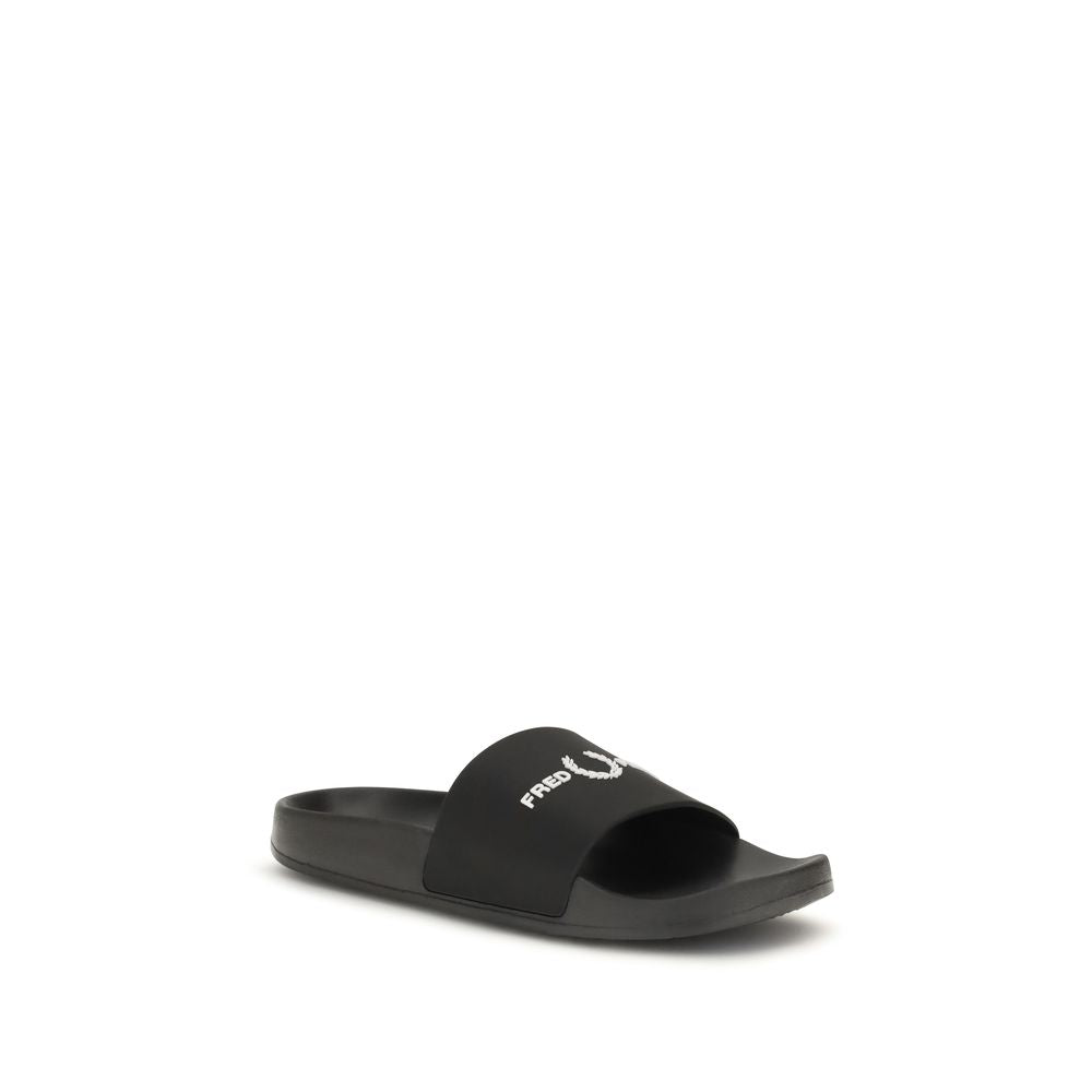 Fred Perry Zwarte Rubberen Sandalen