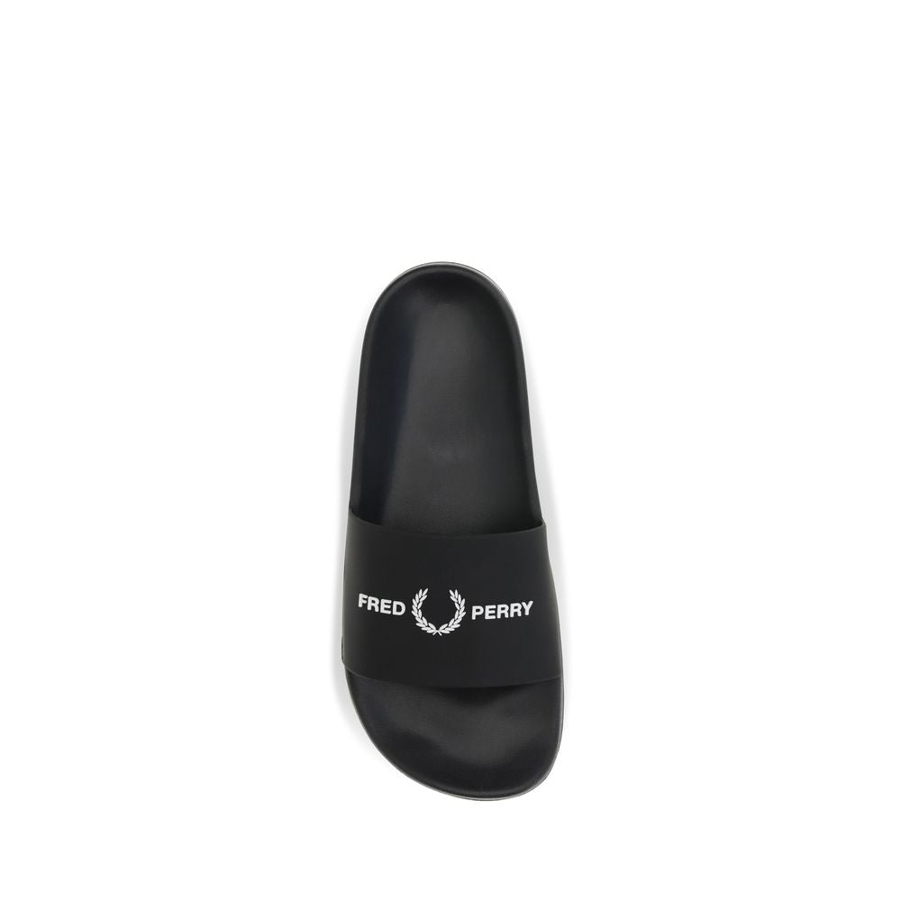 Fred Perry Zwarte Rubberen Sandalen
