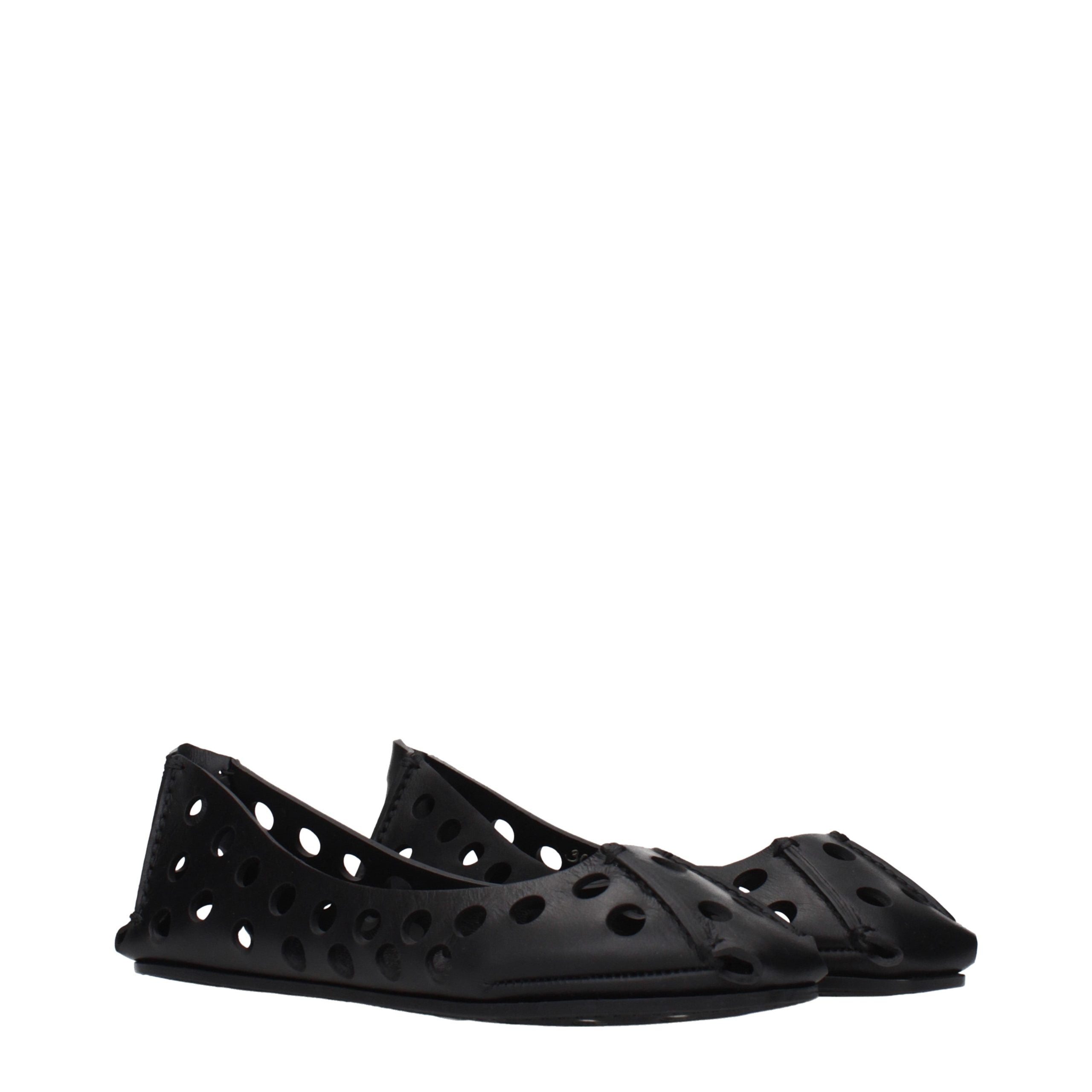 Alaïa zwarte leren ballerina's
