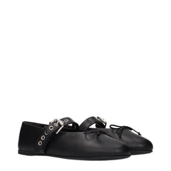 Miu Miu Zwarte Leren Ballerina's