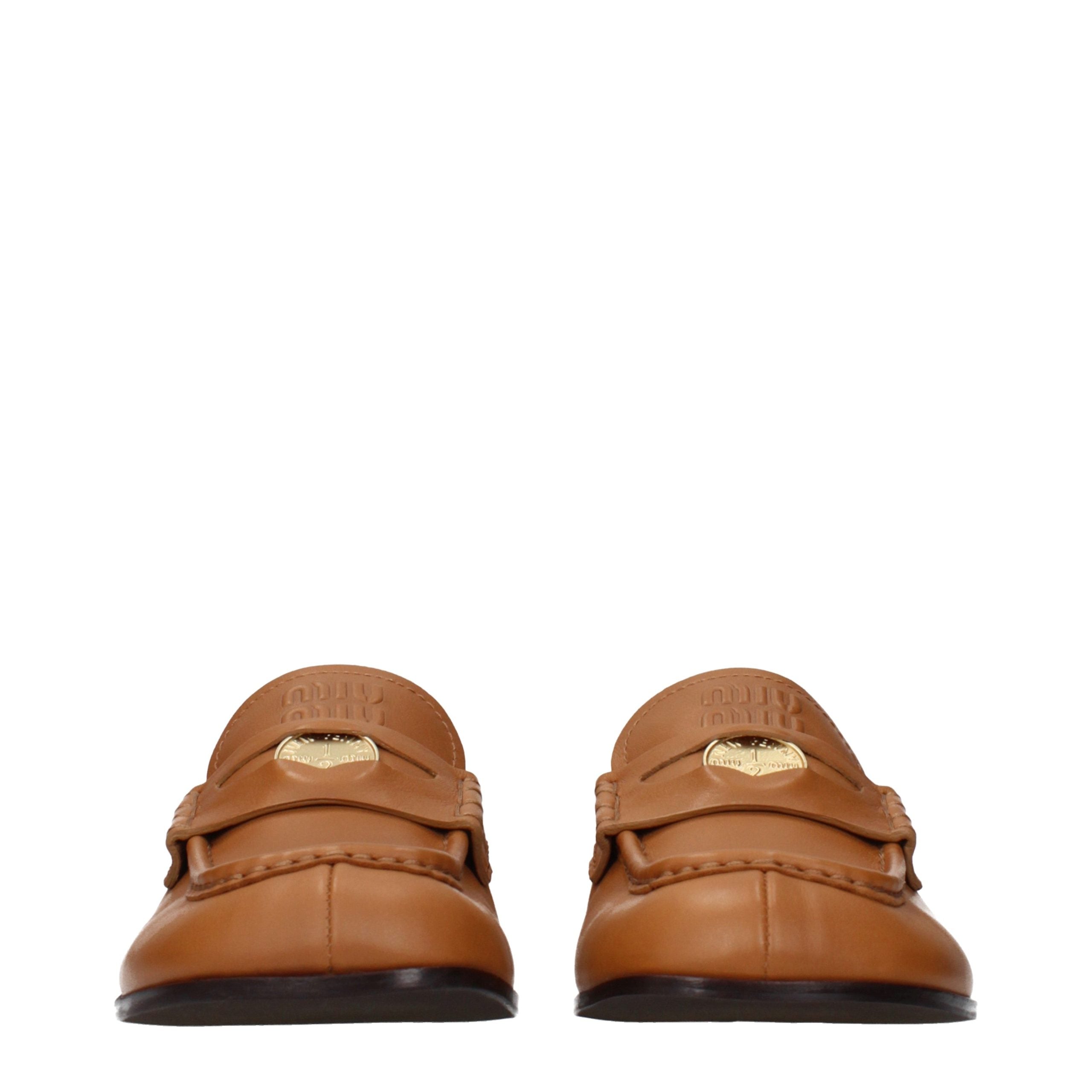 Miu Miu Bruine Leren Instaploafers