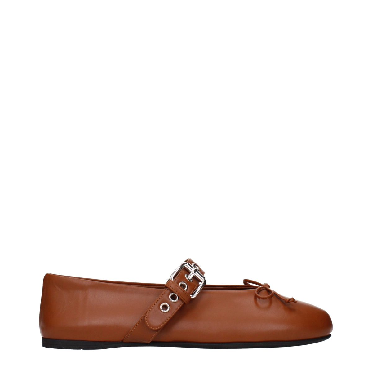 Miu Miu Bruine Leren Ballerina's