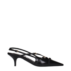 Miu Miu Black Leather High Heel Pumps