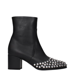 Alaïa Zwarte Leren Enkellaarzen