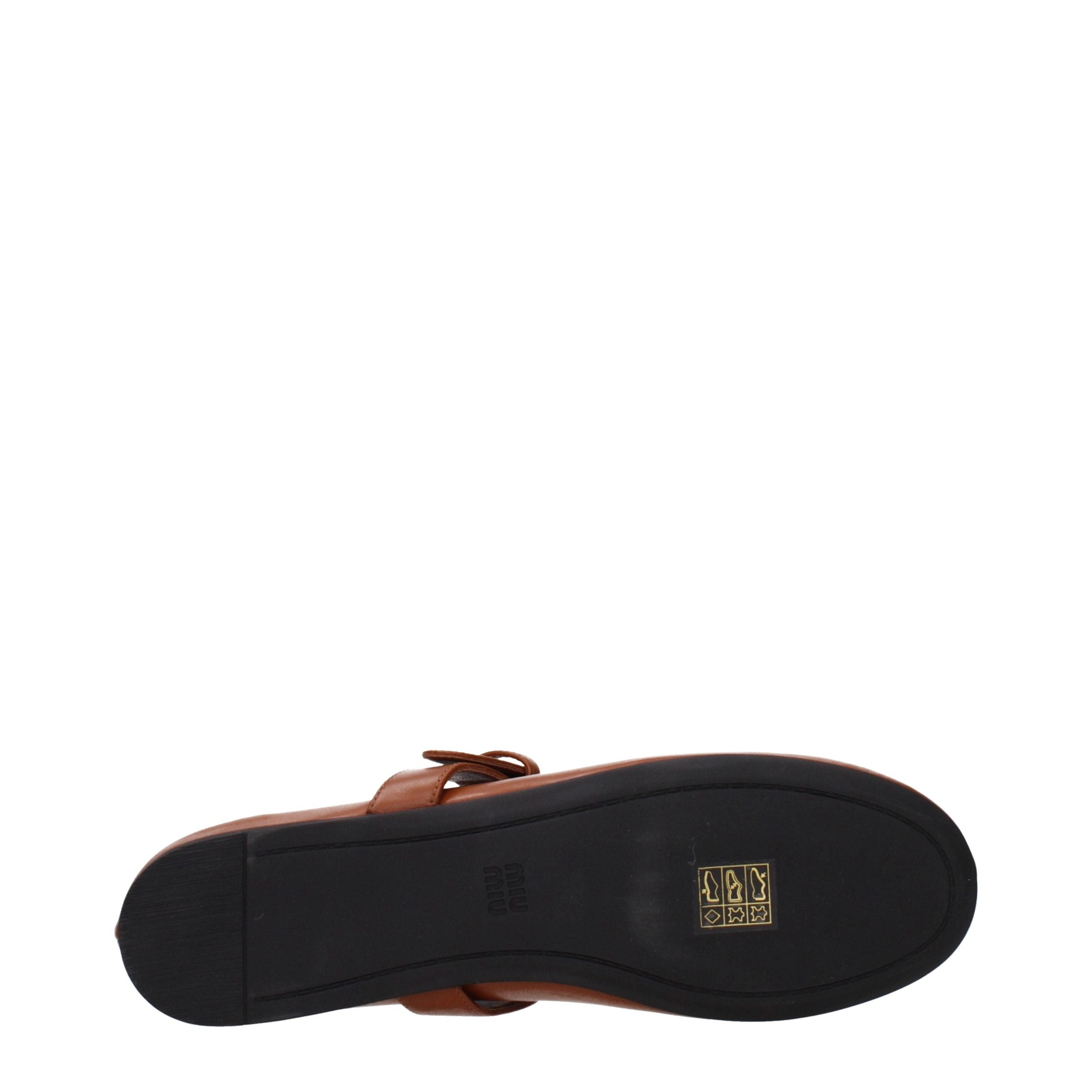 Miu Miu Bruine Leren Ballerina's