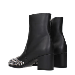Alaïa Zwarte Leren Enkellaarzen