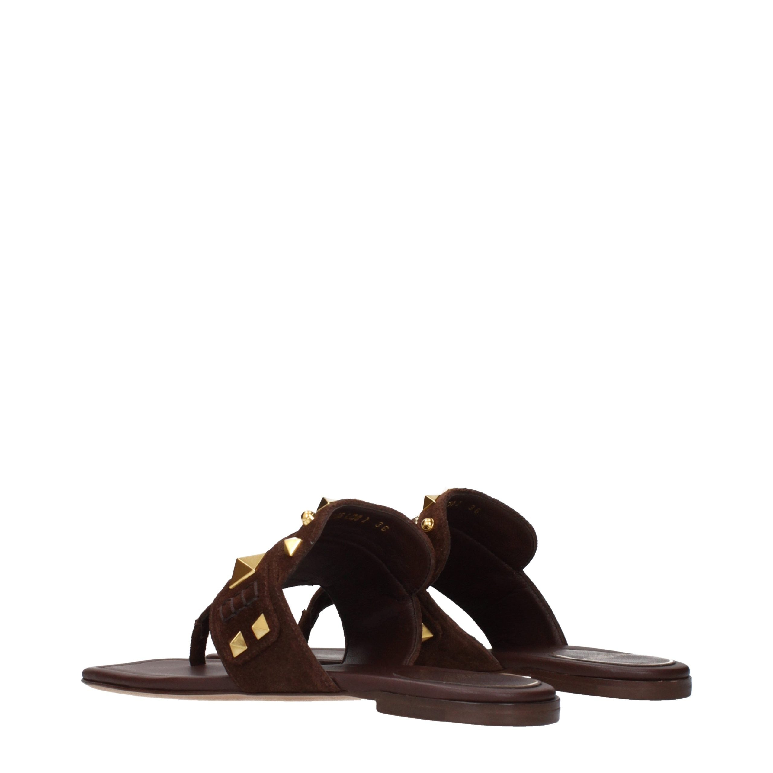 Valentino Garavani Bruine Leren Slippers