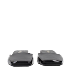 Prada Black Leather Flat Sandals