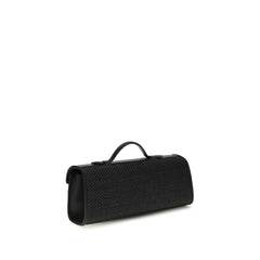 Savette Black Raffia Handbag