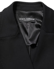 Dolce & Gabbana Black Double Breasted Crepe Blazer Jacket