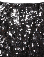Dolce & Gabbana Brown Sequinned Embellished Pencil Cut Skirt