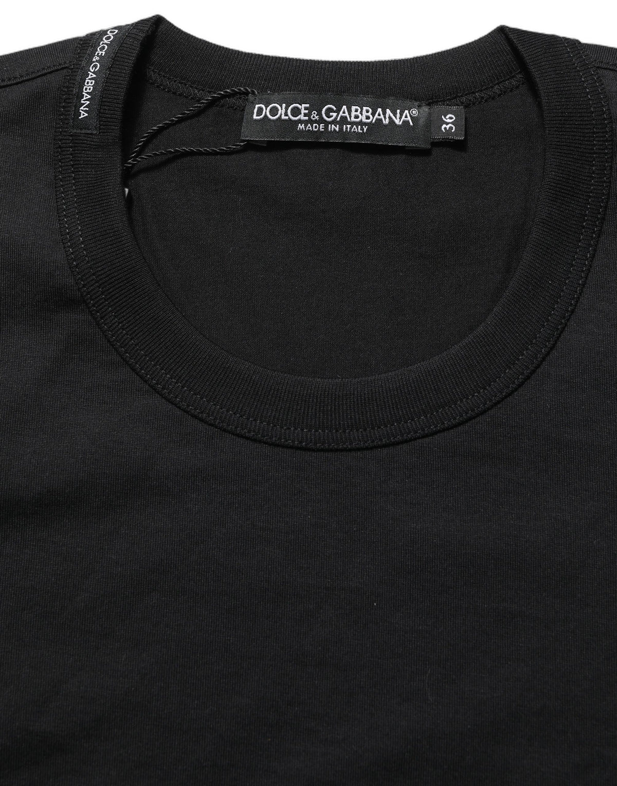 Dolce & Gabbana Black Cotton Short Sleeves Crew Neck T-shirt