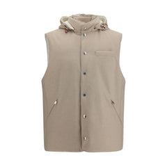 Brunello Cucinelli Beige Wool Oves Aries Sleeveless Jacket
