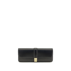 Khaite Black Calf Leather Bos Taurus Clutch Bag