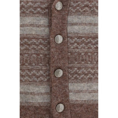 Brunello Cucinelli Bordeaux Alpaca Vicugna Pacos Cardigan