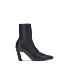 Khaite Black Calf Leather Bos Taurus Ankle Boots