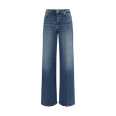 7FOR Blue Cotton Flared Jeans