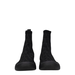 Valentino Garavani Black Fabric High Top Sneakers