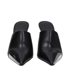 Off-White Black Leather High Heel Pumps