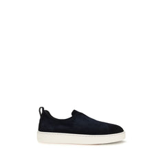 Santoni Blue Calf Leather Bos Taurus Sneakers