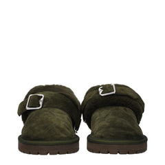 Burberry Green Leather Slippers