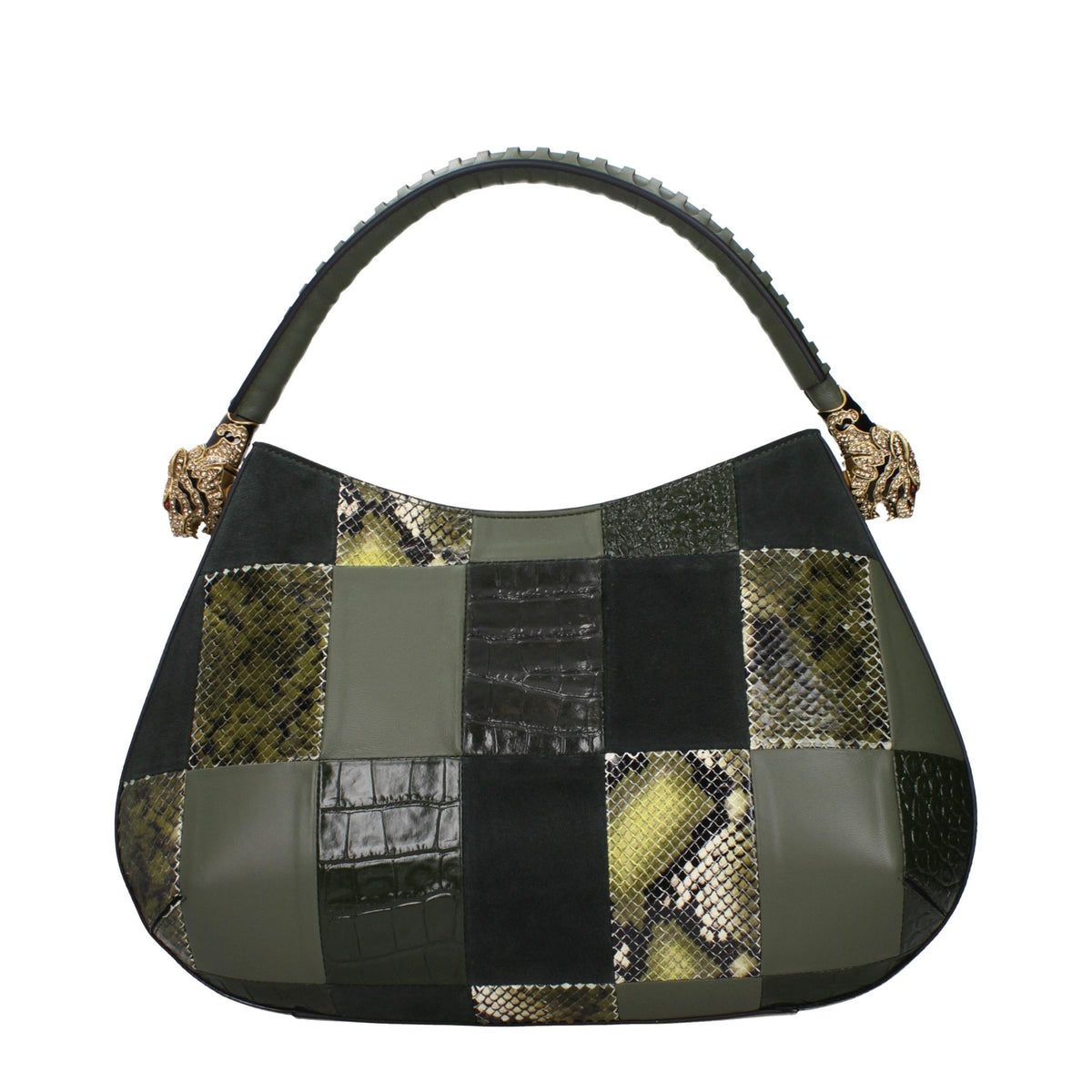 Roberto Cavalli Green Leather Handbag