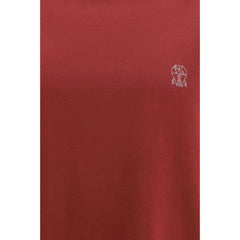 Brunello Cucinelli Bordeaux Cotton T-Shirt